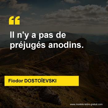 Citation de Fiodor DOSTOÏEVSKI
