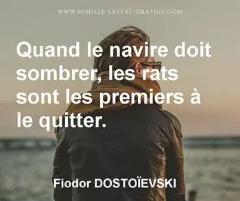Citation de Fiodor DOSTOÏEVSKI