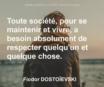 Citation de Fiodor DOSTOÏEVSKI