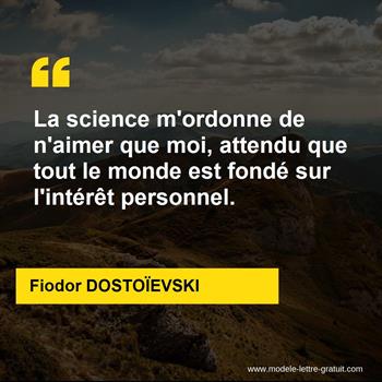 Citation de Fiodor DOSTOÏEVSKI