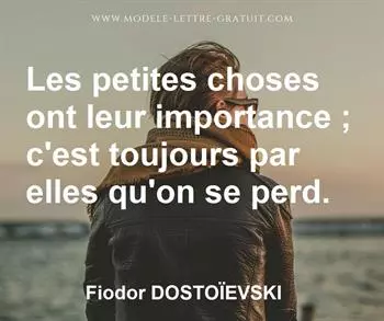Citation de Fiodor DOSTOÏEVSKI