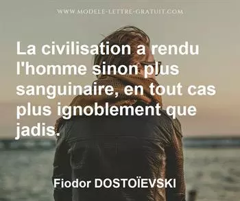 Citation de Fiodor DOSTOÏEVSKI