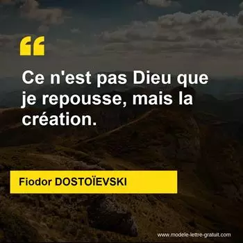 Citation Fiodor DOSTOÏEVSKI