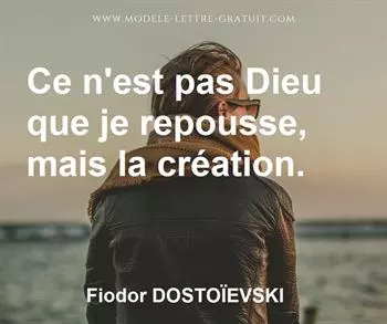 Citation de Fiodor DOSTOÏEVSKI