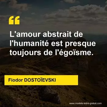 Citation Fiodor DOSTOÏEVSKI
