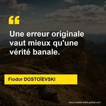 Citation Fiodor DOSTOÏEVSKI