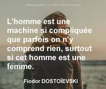 Citation de Fiodor DOSTOÏEVSKI