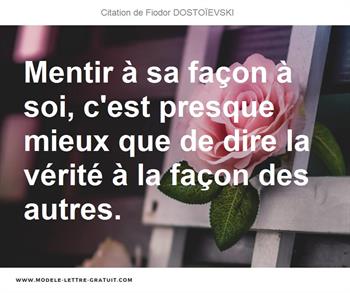 Citations Fiodor DOSTOÏEVSKI