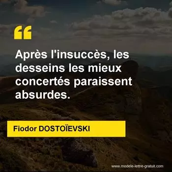 Citation Fiodor DOSTOÏEVSKI