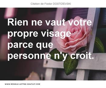 Citations Fiodor DOSTOÏEVSKI