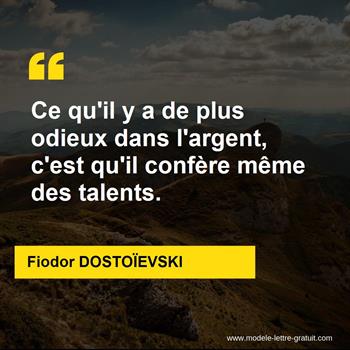 Citation de Fiodor DOSTOÏEVSKI