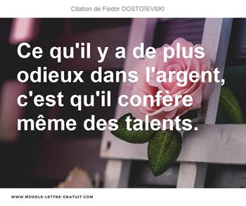 Citations Fiodor DOSTOÏEVSKI