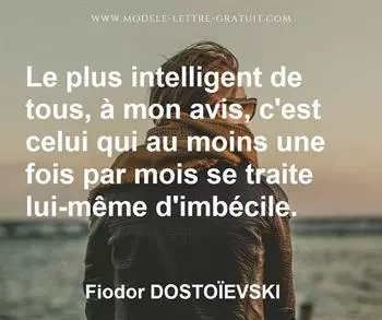 Citation de Fiodor DOSTOÏEVSKI