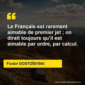 Citation Fiodor DOSTOÏEVSKI