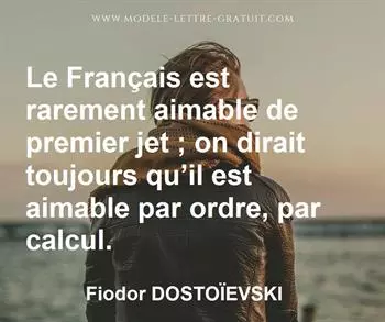 Citation de Fiodor DOSTOÏEVSKI