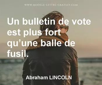Citation de Abraham LINCOLN