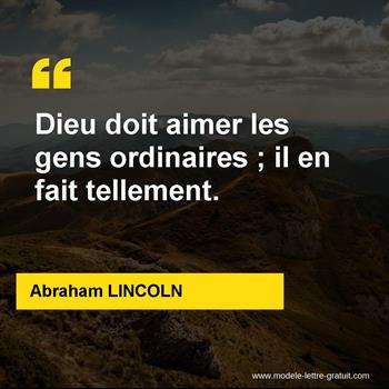 Citation de Abraham LINCOLN