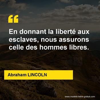 Citation de Abraham LINCOLN