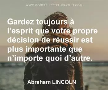 Citation de Abraham LINCOLN