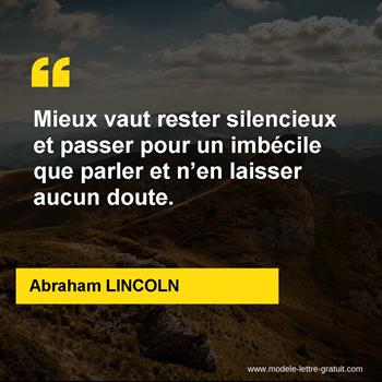 Citation de Abraham LINCOLN