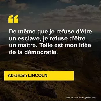 Citation Abraham LINCOLN