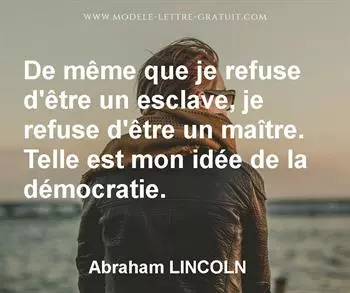Citation de Abraham LINCOLN