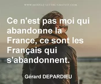 Citation de Gérard DEPARDIEU