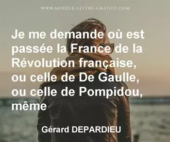 Citation de Gérard DEPARDIEU