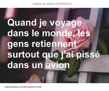 Citations Gérard DEPARDIEU