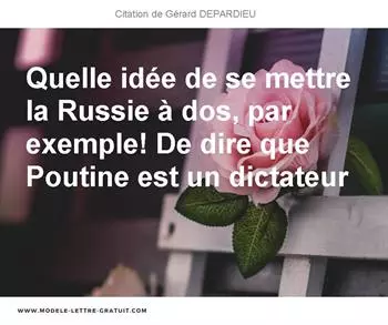 Citations Gérard DEPARDIEU