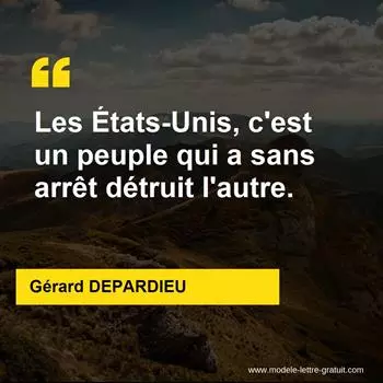 Citation Gérard DEPARDIEU