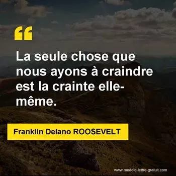 Citation Franklin Delano ROOSEVELT