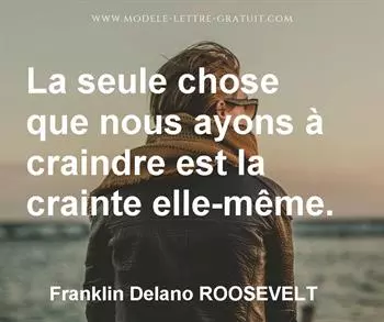 Citation de Franklin Delano ROOSEVELT