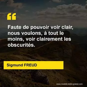 Citation Sigmund FREUD
