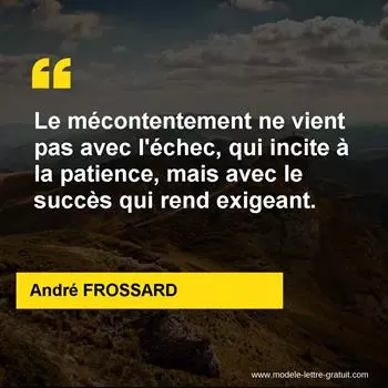 Citation André FROSSARD