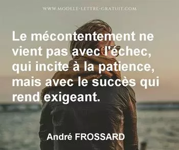 Citation de André FROSSARD