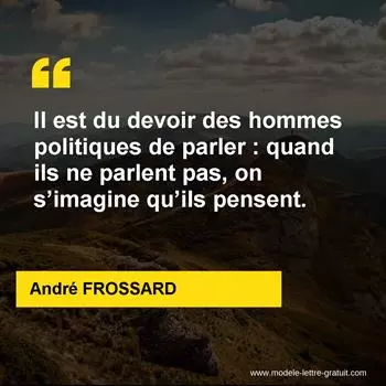 Citation André FROSSARD