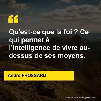 Citation André FROSSARD