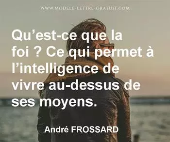 Citation de André FROSSARD