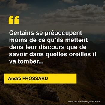 Citation de André FROSSARD