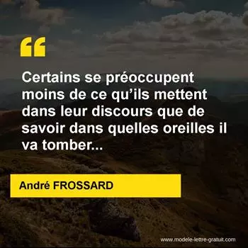 Citation André FROSSARD