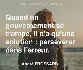 Citation de André FROSSARD