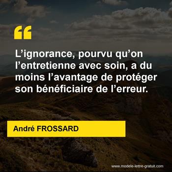 Citation de André FROSSARD