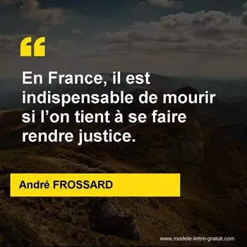 Citation André FROSSARD