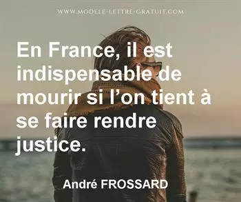 Citation de André FROSSARD