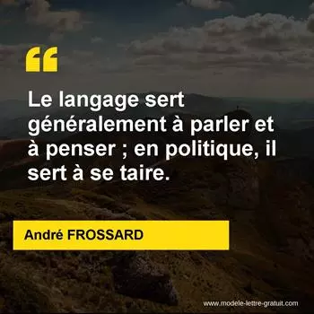 Citation André FROSSARD