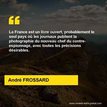 Citation André FROSSARD