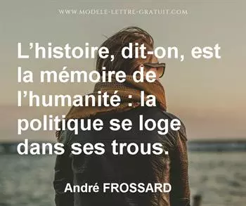 Citation de André FROSSARD