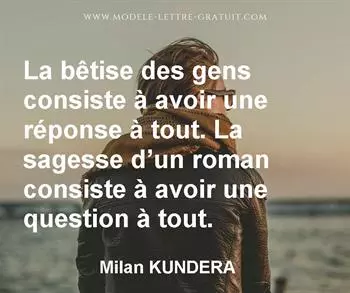 Citation de Milan KUNDERA