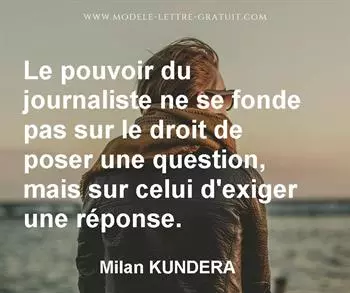 Citation de Milan KUNDERA